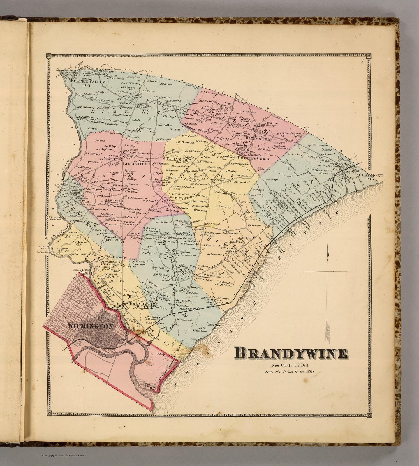 1868 Beers atlas, Brandywine Hundred plate