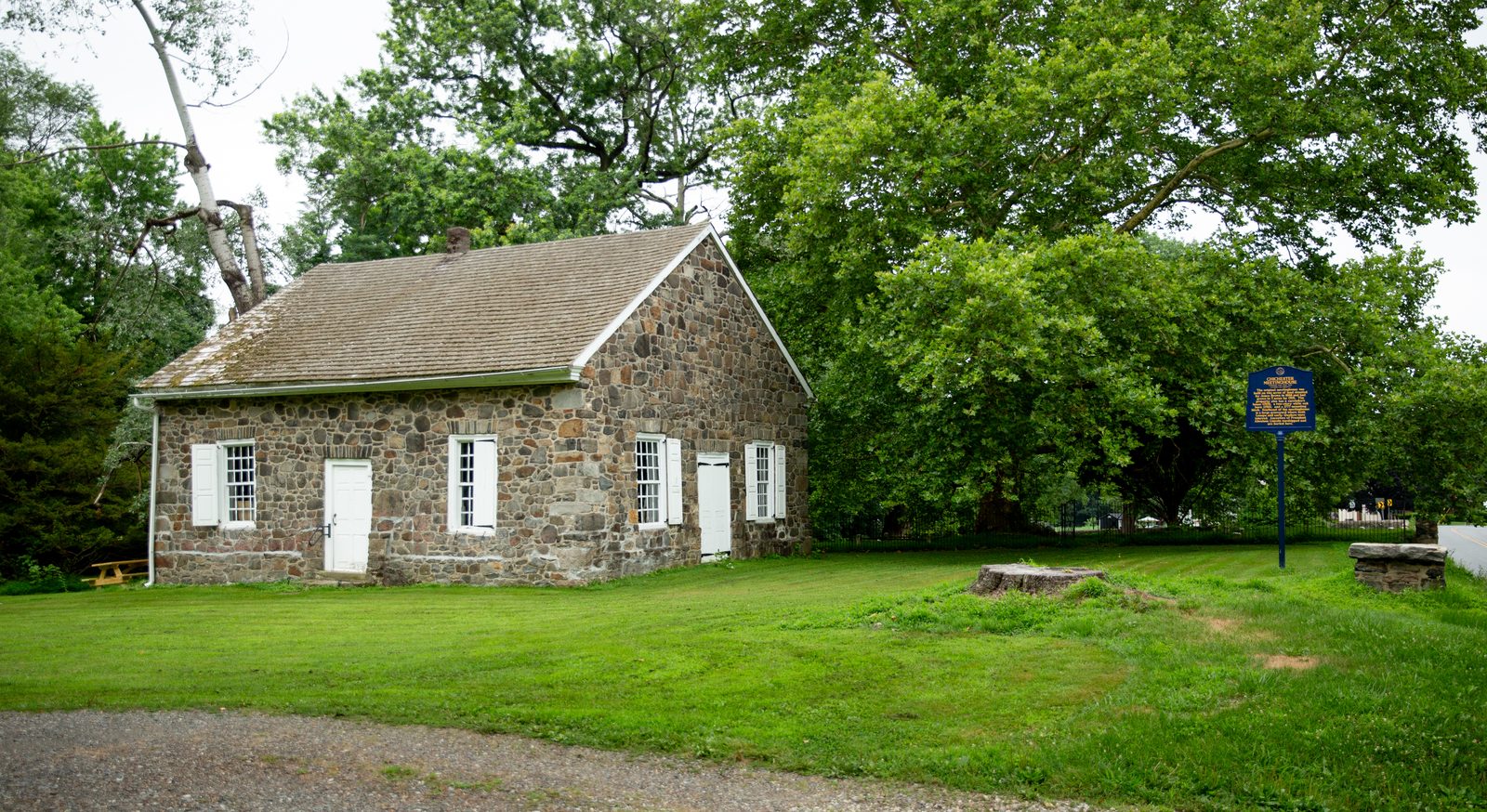 Meetinghouse and grounds with historical marker